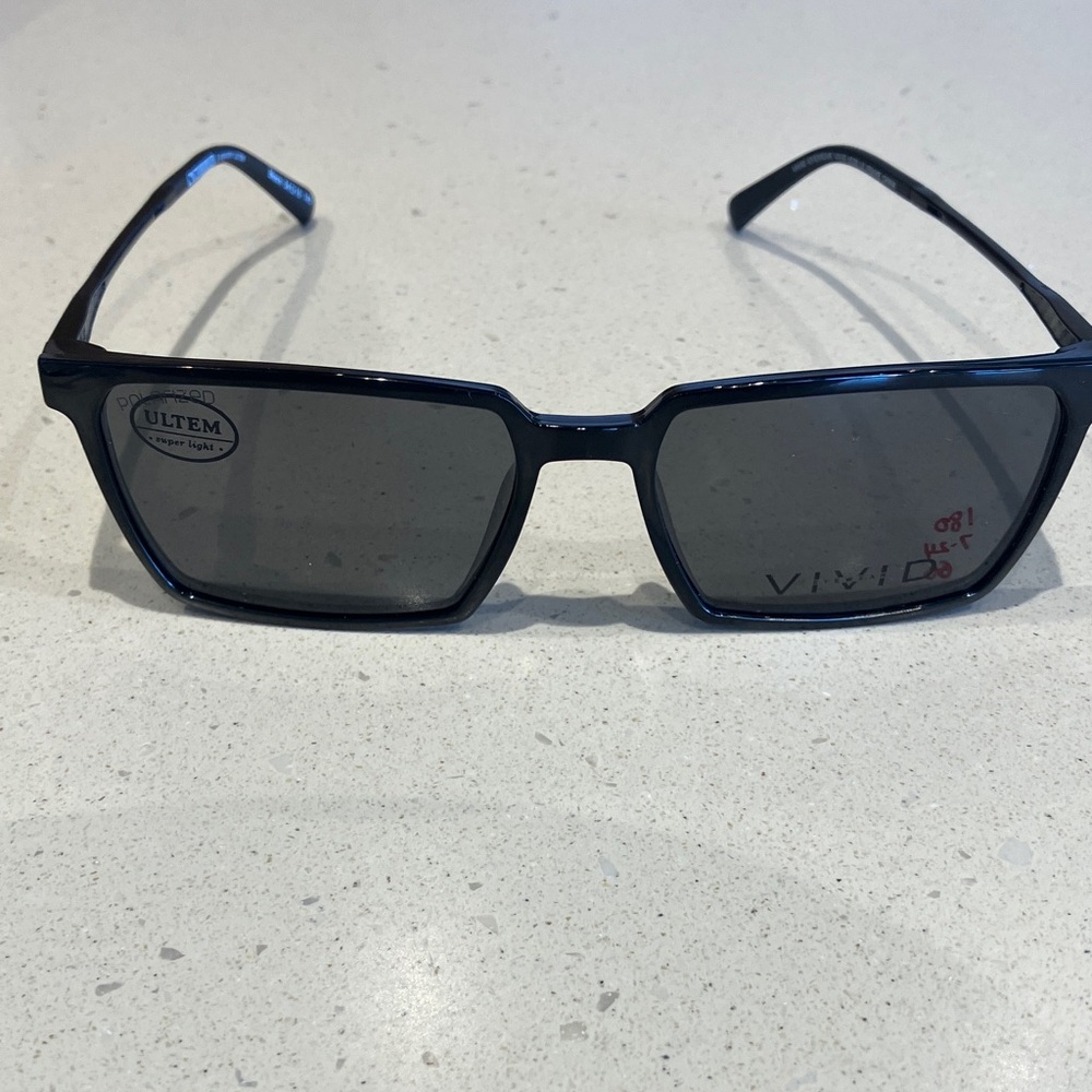 Vivid Black Rectangular Sunglasses Brand New - image 1